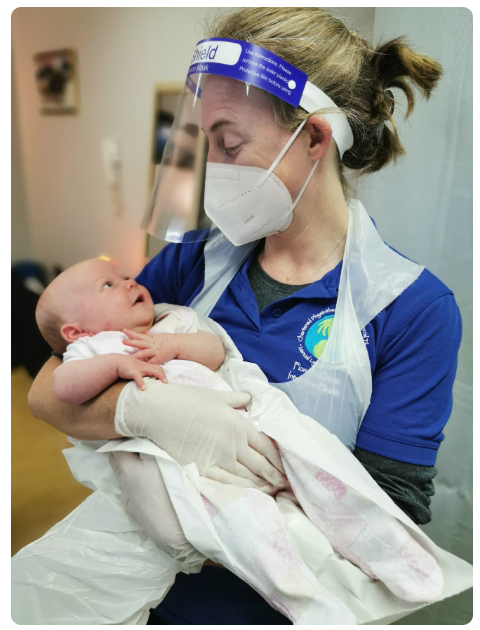 Baby receiving CST Treatment safely